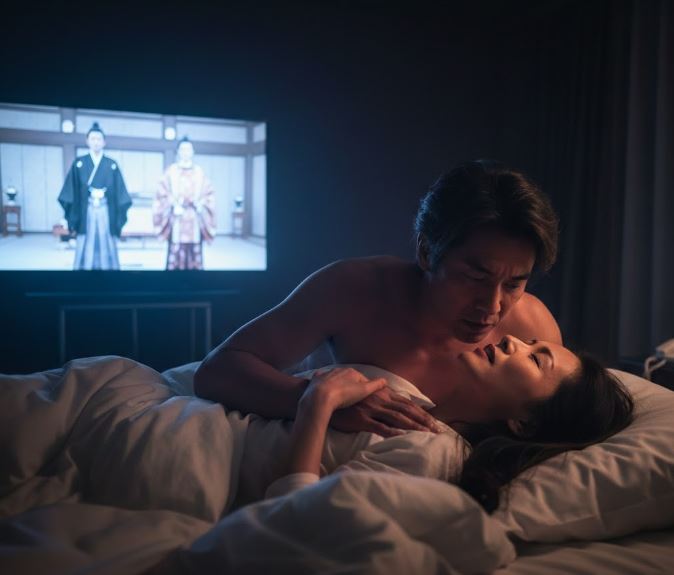 令和改元の式典が流れるラブホテルの室内